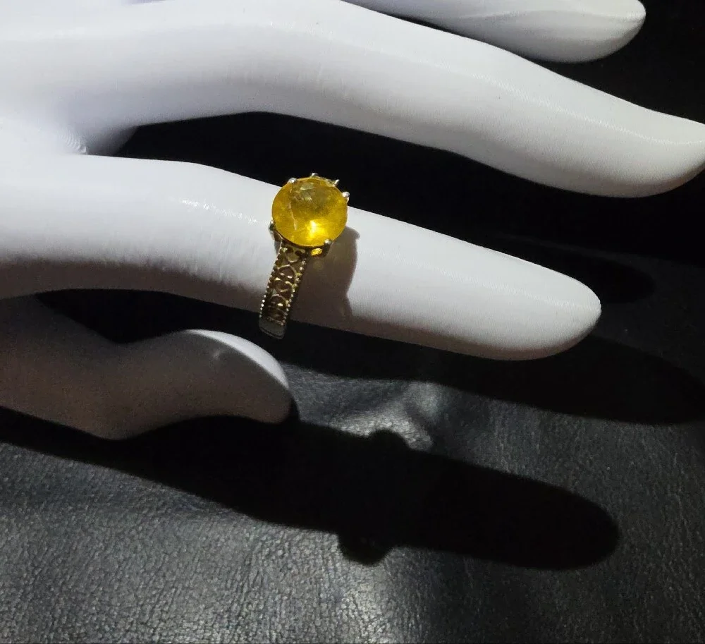 Gold 925 Citrine Cocktail Ring - Women Jewelry